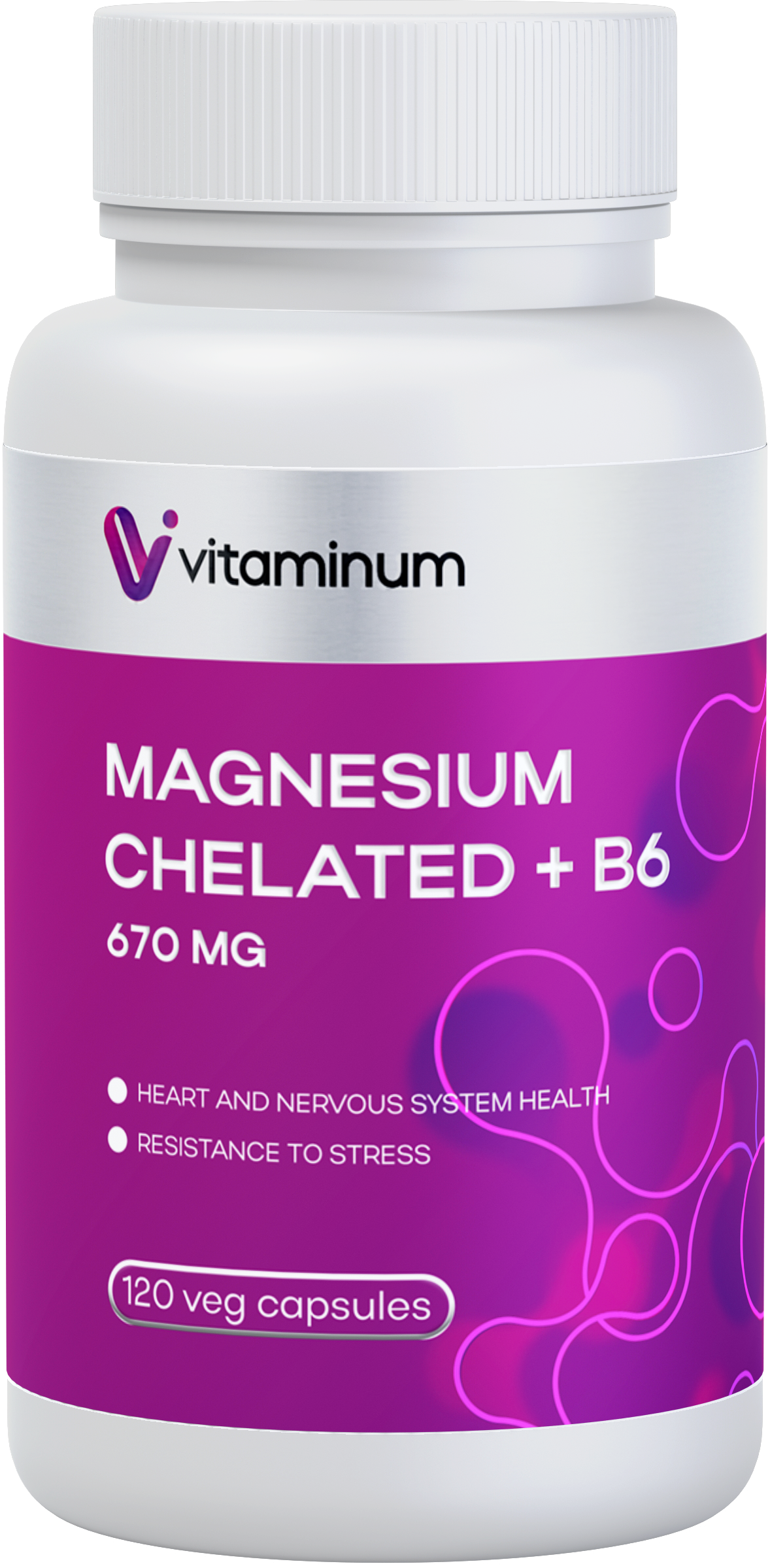  Vitaminum МАГНИЙ ХЕЛАТ + витамин В6 (670 MG) 120 капсул 800 мг  в Севастополе