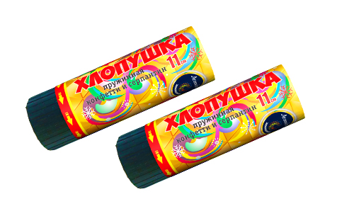  Пружинная хлопушка 11см с конфетти и серпантином  в Севастополе
